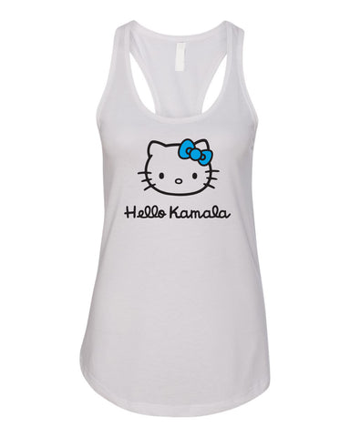 HELLO KAMALA Women's White Tank