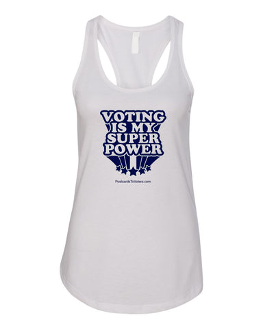 SUPER POWER Women's White Tank