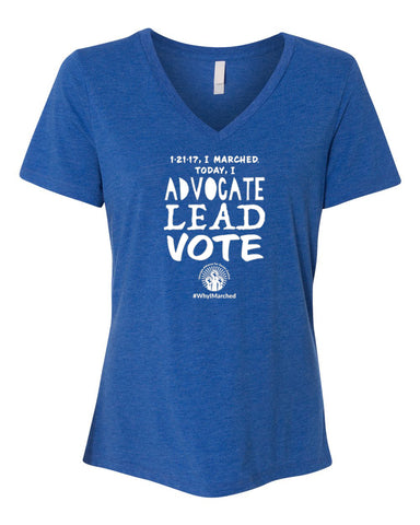 GAFSJ Women's Royal Triblend Relaxed V-neck
