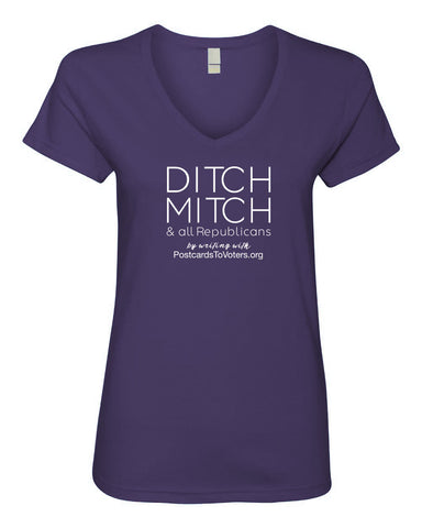 DITCH MITCH - PTV Women's Purple V-neck