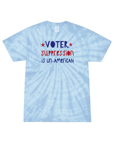 Voter Suppression Light Blue Tie-Dye T