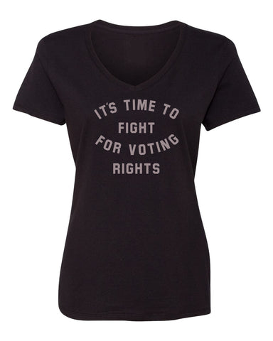 Fight for Voting Rights Women's Black Relaxed V-neck