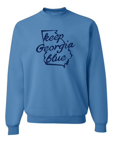 GEORGIA BLUE Fleece Blue Wave Crewneck