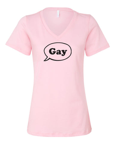 Say Gay Women's Pink Relaxed V-neck